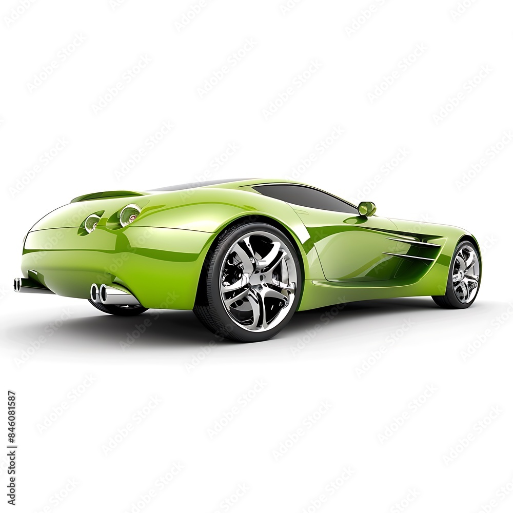 Green car isolated on white background Green car isolated on white background