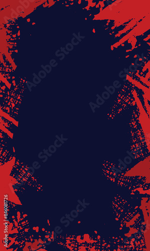 Abstract grunge empty border background with messy ink strokes
