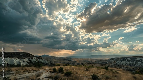 Shot of cloudy sky over cappadocia