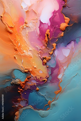An abstract mix of various acrylic colors (good for wallpapers and graphic materials)