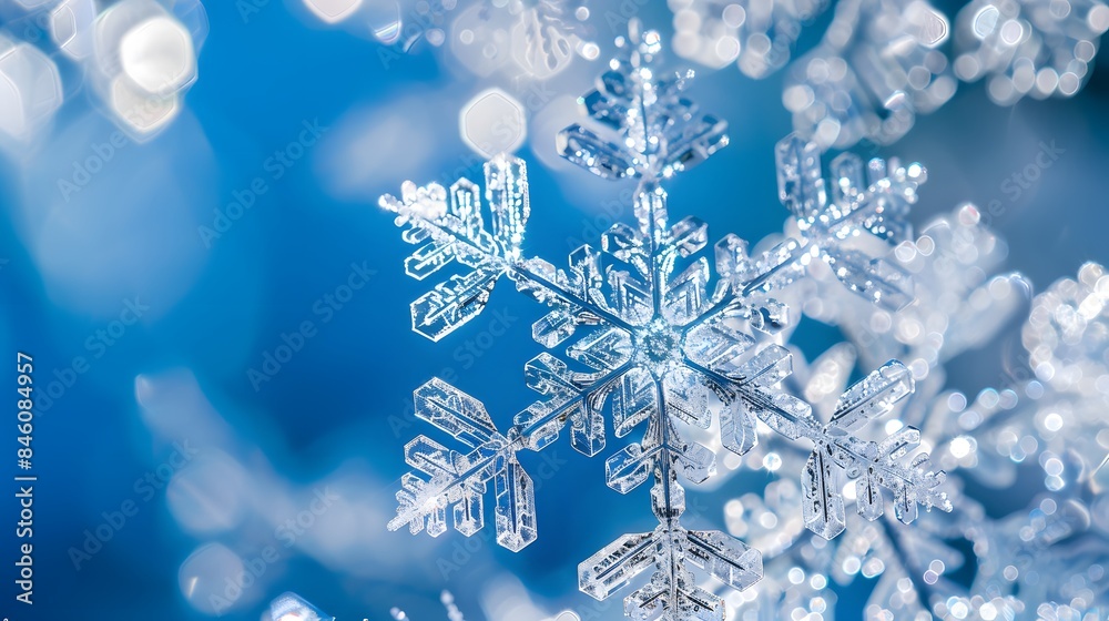 close up snow flakes close up snow flakes