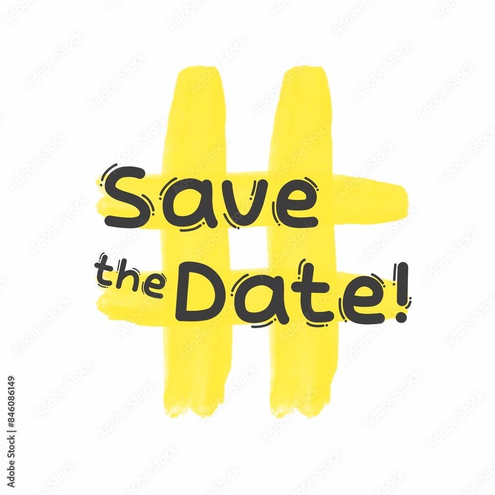 Fotografie Save The Date! Brush Lettering Illustration Design