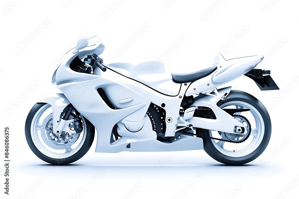 White motorcycle isolated on white background White motorcycle isolated on white background
