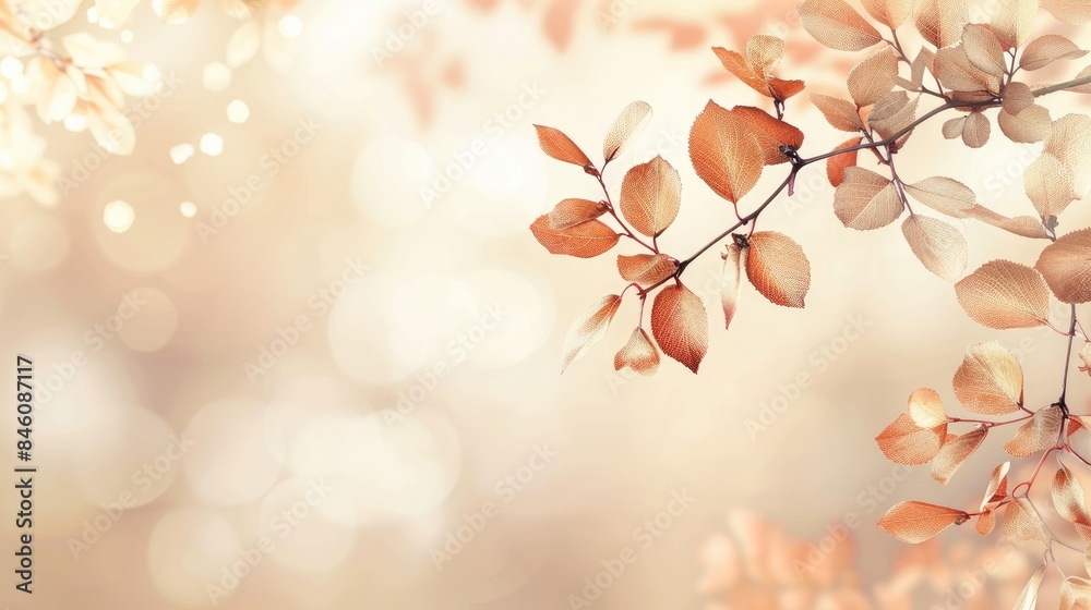 Blurred Background with Brown Leaves on a Branch Blurred Background with Brown Leaves on a Branch