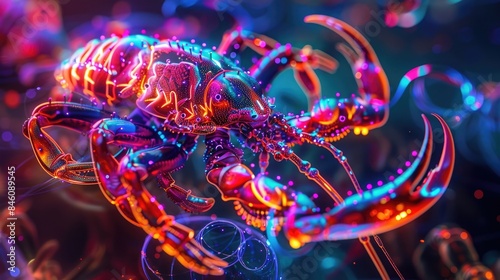 Intertwining the zodiac with glowing neon elements
