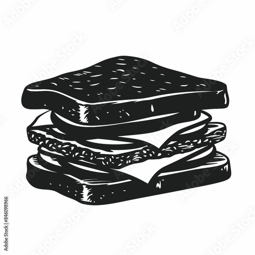 Sandwich Food Silhouette Vector
