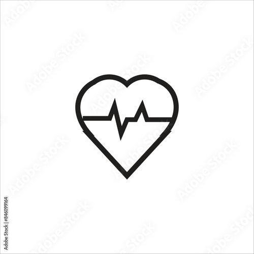 heart pulse vector icon line template