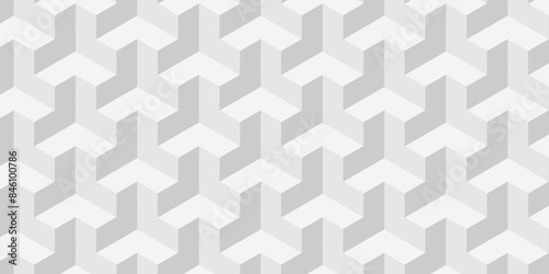 Background of cube geometric pattern grid backdrop triangle background. Abstract cube geometric tile and mosaic wall or grid backdrop hexagon technology. white and gray geometric block cube structure.