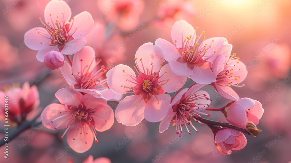 Breezy spring day with blossoming flowers and new growth, signaling the arrival of the season. Breezy spring day with blossoming flowers and new growth, signaling the arrival of the season.