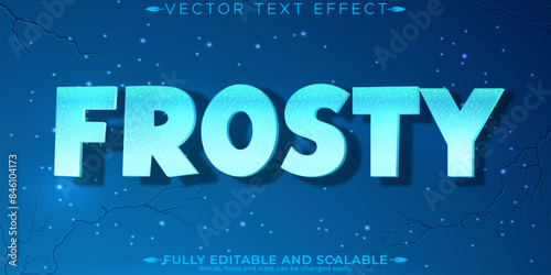 Ice text effect, editable iceberg and snow text style