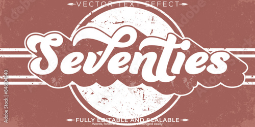 Retro, vintage text effect, editable 70s and 80s text style