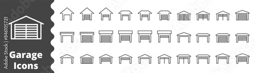 garage icon line vector illustration