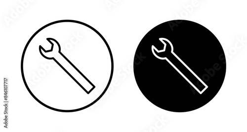 wrench icon vector isolated on white background. Wrench vector icon. Spanner symbol