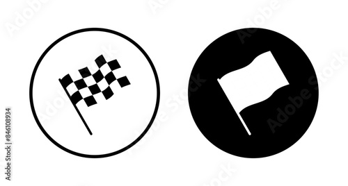 Race flag icon vector isolated on white background. Competition sport flag line vector icon. Racing flag. Start finish flag. Checkered. Start