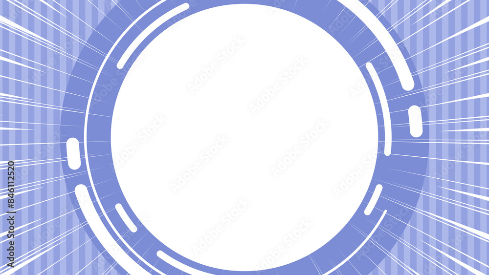 Obraz premium 集中線と円のフレームのイラスト