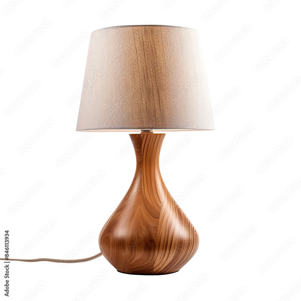 lamp on the table on transparent background, clipping path, png, 