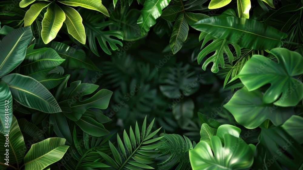 Leafy Tropical Background with Space for Text Leafy Tropical Background with Space for Text