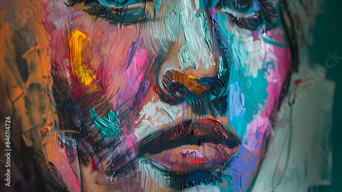 Abstract Portrait Art with Pastel Palette