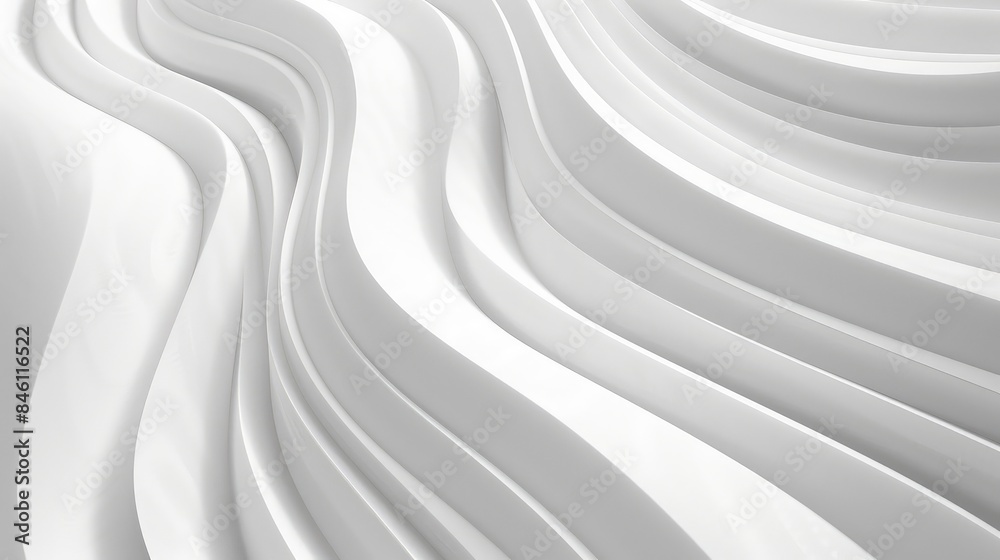 Minimalist white wave patterns merge effortlessly with a clean backdrop, highlighting elegant curves and smooth transitions Minimalist white wave patterns merge effortlessly with a clean backdrop, highlighting elegant curves and smooth transitions