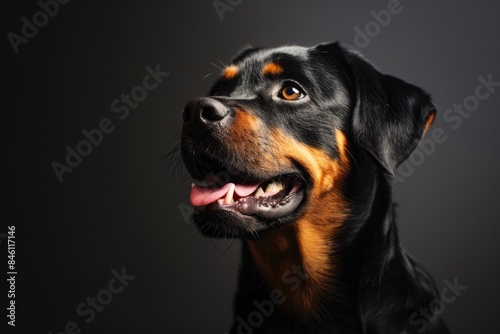 Pet dog captured against a single-color background, offering versatility for graphic customization
