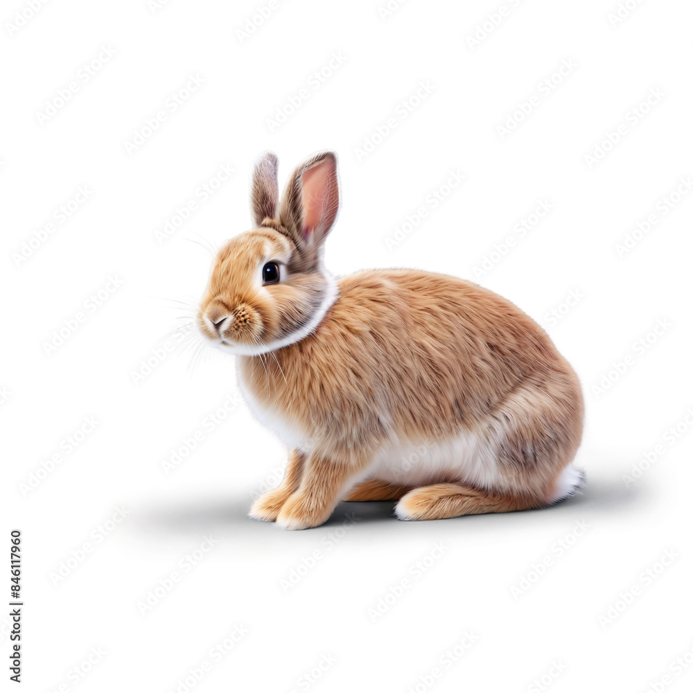 Fototapeta premium Studio Portrait of Cute Rabbit Isolated on Transparent Background