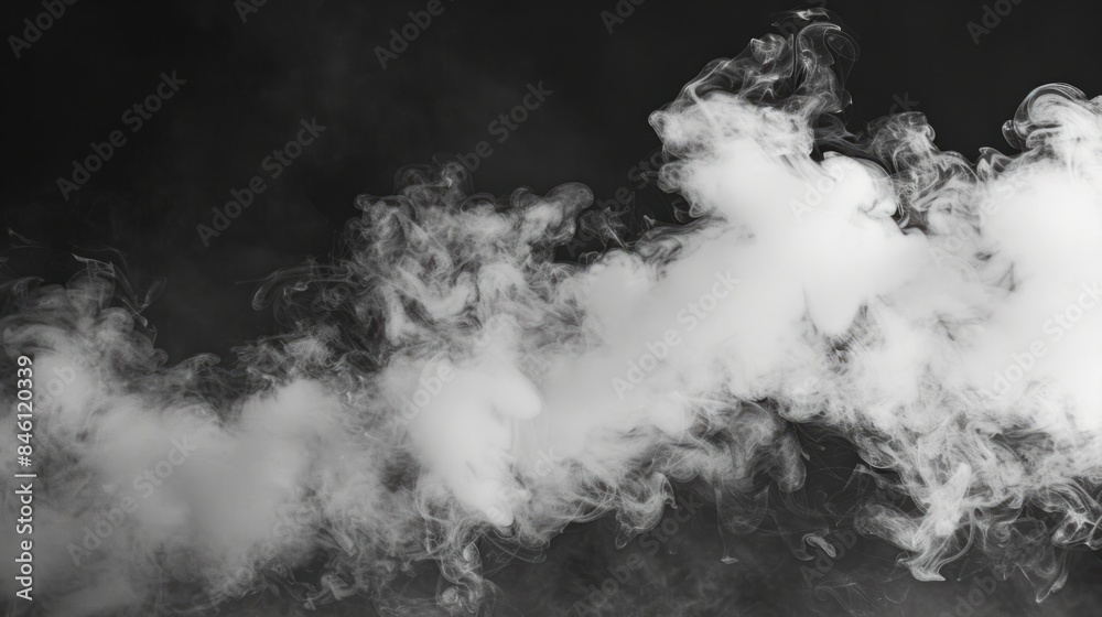 White smoke on black background generative ai White smoke on black background generative ai