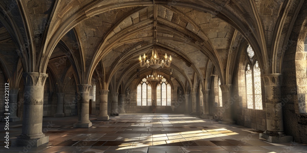 Ornate Vaulted Ceiling Design at Religious Institute. Traditional Architecture concept Ornate Vaulted Ceiling Design at Religious Institute. Traditional Architecture concept