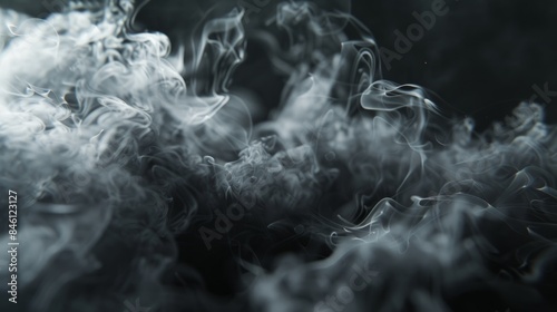 focused smoke with black background generative ai