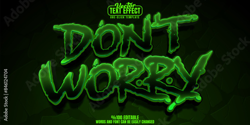 Graffiti editable text effect, customizable toxic and acid 3D font style