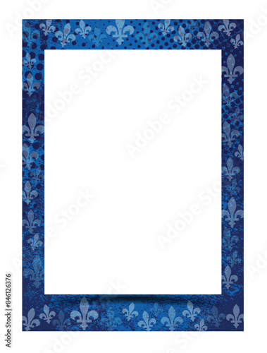 Quebec province of Canada emblem fleur de lys vertical picture frame border