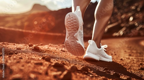 The rubberized surface beneath the runners feet provides a springy energyfilled path to victory. . AI generation. photo