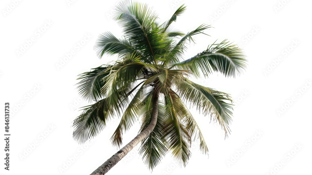 Obraz premium Coconut palm tree swayed by the breeze