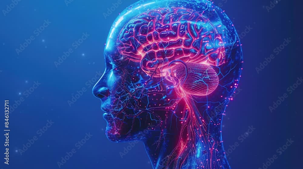 3d render of human transparent head with brain organ. Video, footage, for studying biology, human anatomy, science. 3d render of human transparent head with brain organ. Video, footage, for studying biology, human anatomy, science.