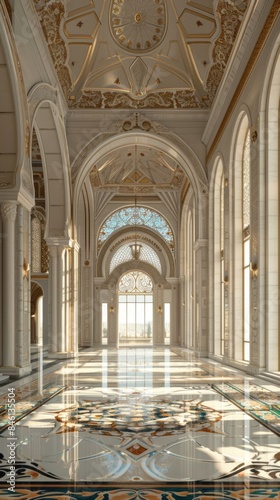 Sleek Contemporary Hall Architecture. Modern and symmetrical design © Irfanan