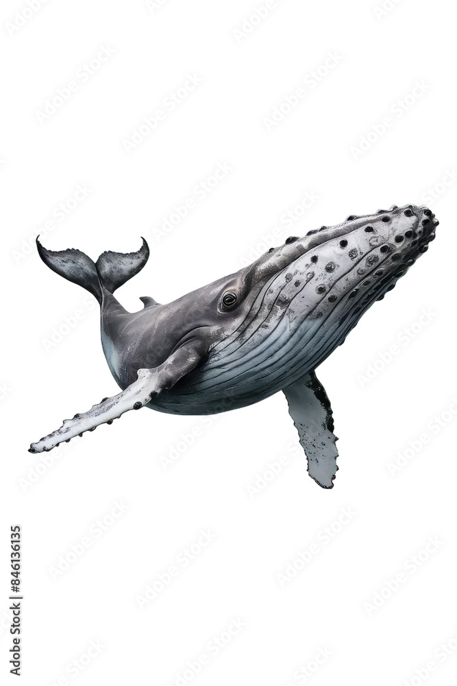 Fototapeta premium Isolated PNG Whale Fish, GENERATIVE AI