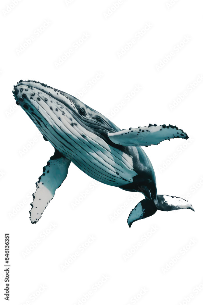 Fototapeta premium Isolated PNG Whale Fish, GENERATIVE AI