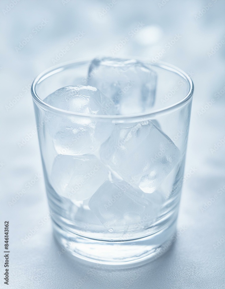 Ice filled in a transparent glass cup. Ice filled in a transparent glass cup.