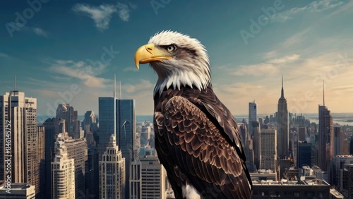American Independence Day flag patriotic background with bald eagle