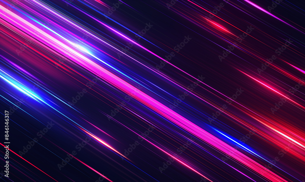 Abstract background with diagonal lines and neon lights. Abstract colorful gradient texture on a dark blue background in the style of Vector illustration, with purple light Abstract background with diagonal lines and neon lights. Abstract colorful gradient texture on a dark blue background in the style of Vector illustration, with purple light