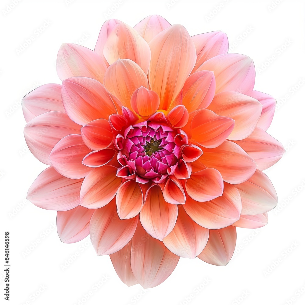 Fototapeta premium Dahlia Flower Isolated on White Background