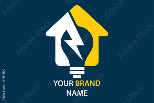 Electrical Company Vector Logo, Modern House Electrical Logo Concepts Editable file

