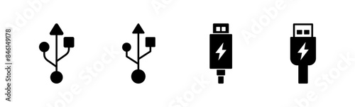 Usb icon set. Flash disk icon vector
