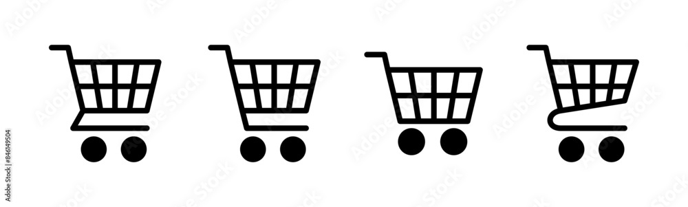 Shopping icon set. Shopping cart icon. Trolley icon vector Shopping icon set. Shopping cart icon. Trolley icon vector