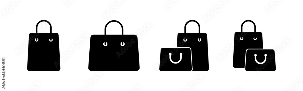 Shopping bag icon set. shopping icon vector Shopping bag icon set. shopping icon vector
