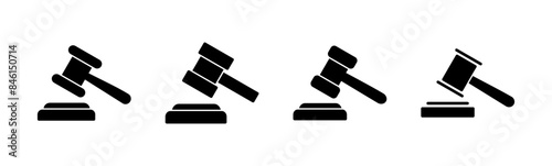 Gavel icon set. judge gavel icon vector. law icon vector. auction hammer