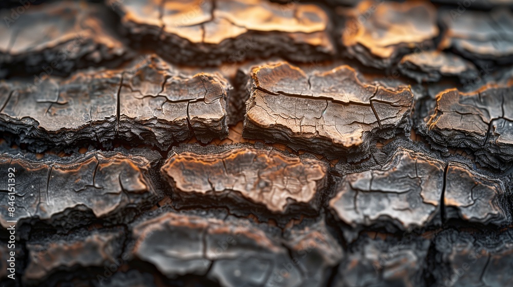 Close-up of a Tree Bark Texture with Warm Highlights Close-up of a Tree Bark Texture with Warm Highlights
