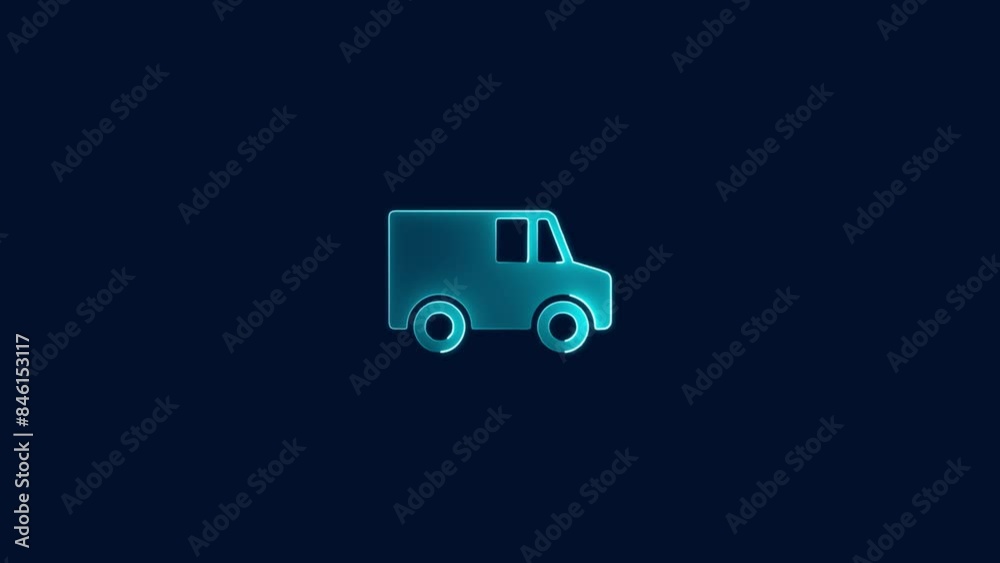 Glowing neon line Off jeep car icon isolated on black background Glowing neon line Off jeep car icon isolated on black background