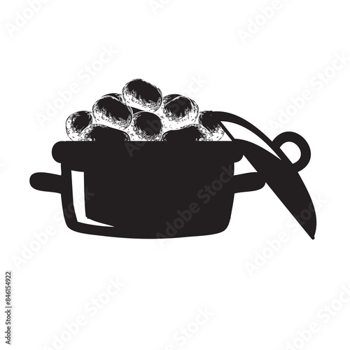 Pot full of potatoes