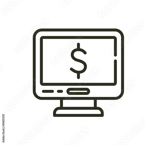 Easy digital transaction outline icon. Electronic payment vector icon. Online banking illustration image