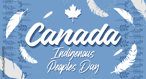 happy canada indigenous peoples day on a blue background